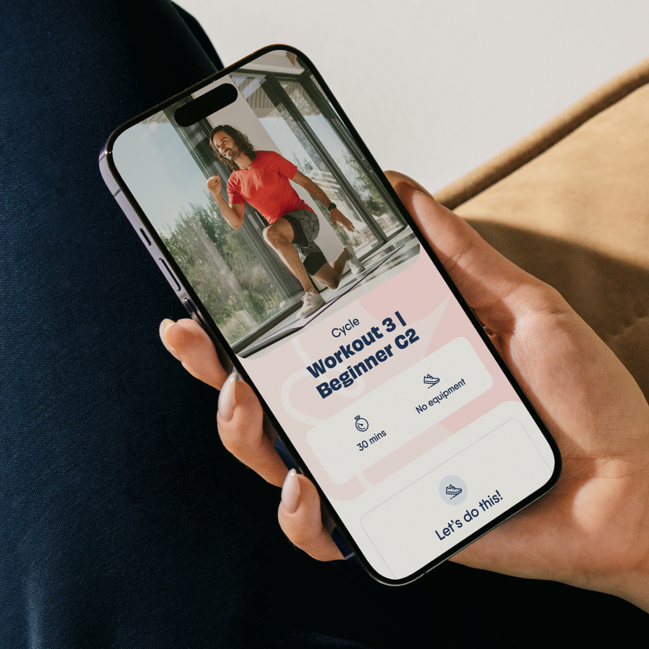 The Body Coach App showing a workout
