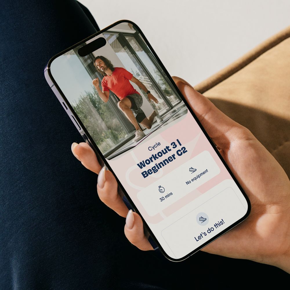The Body Coach App showing a workout