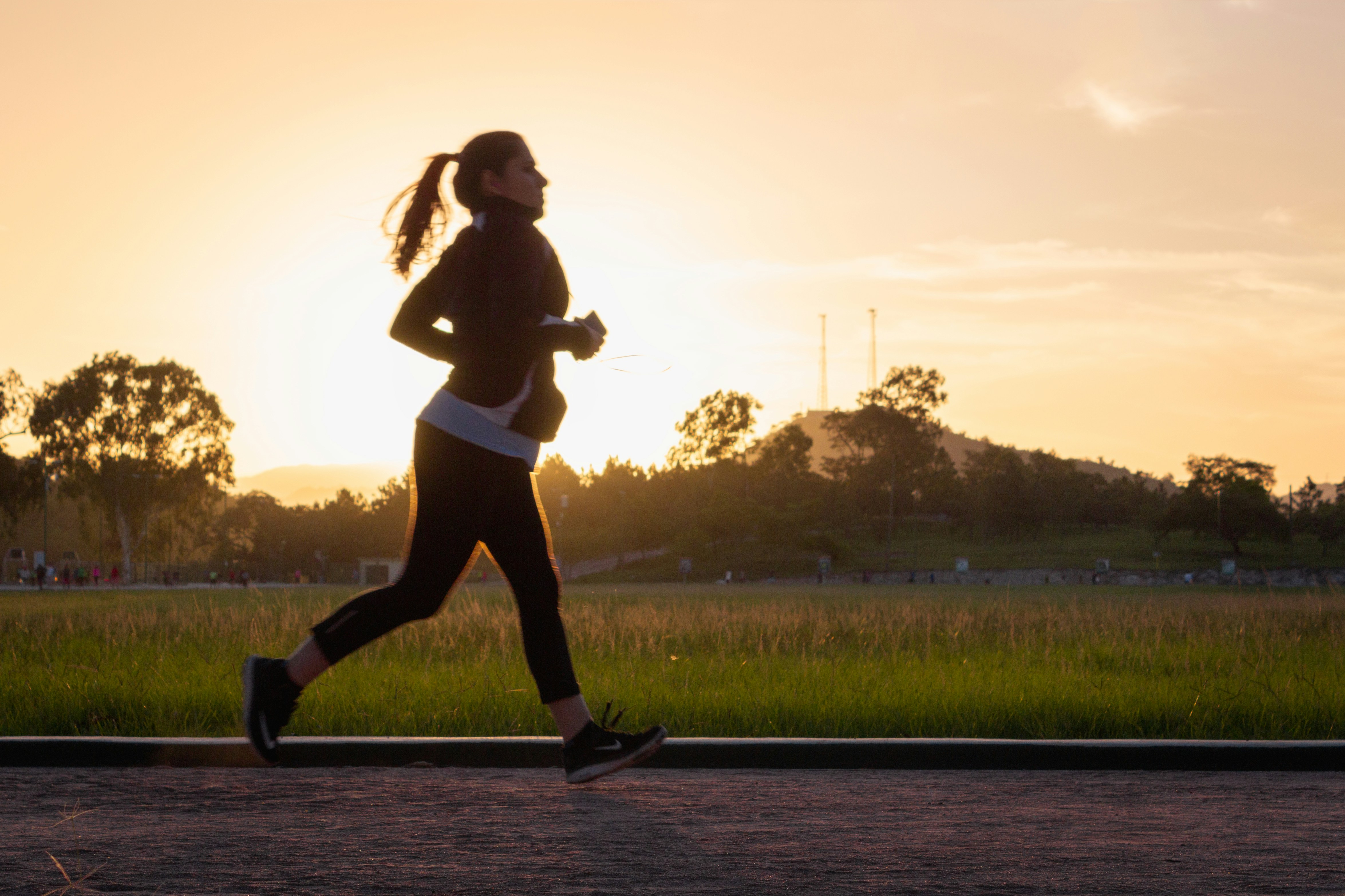 Woman exercising outside