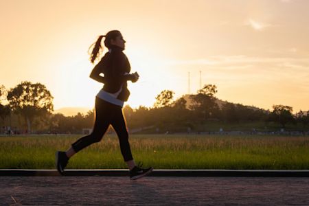 Woman exercising outside
