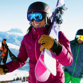 Winter start. On the way to the ski lift.