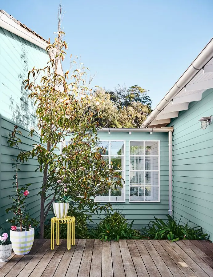 Pink pool house