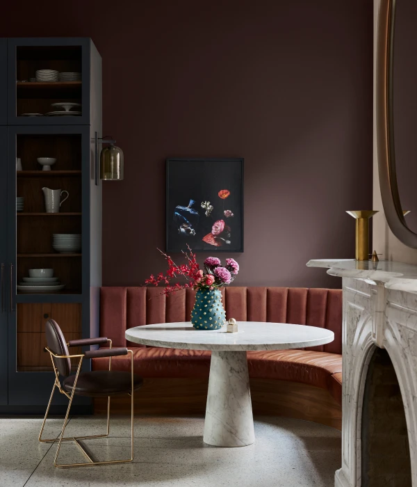 Flourish colours featured in dining room.