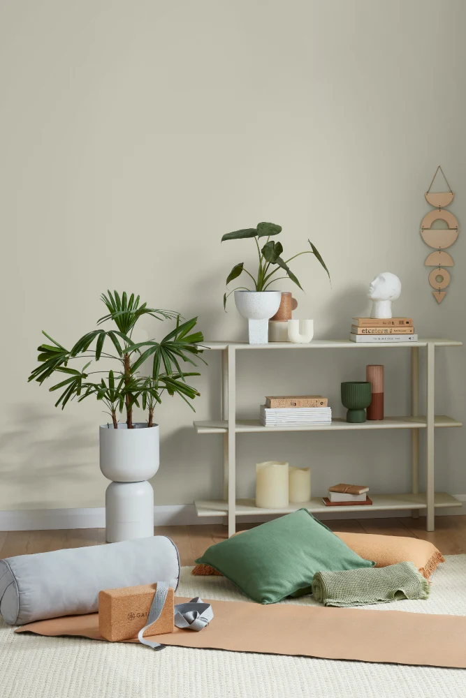  Soft greens featured in bedroom for Dulux mindful spaces.