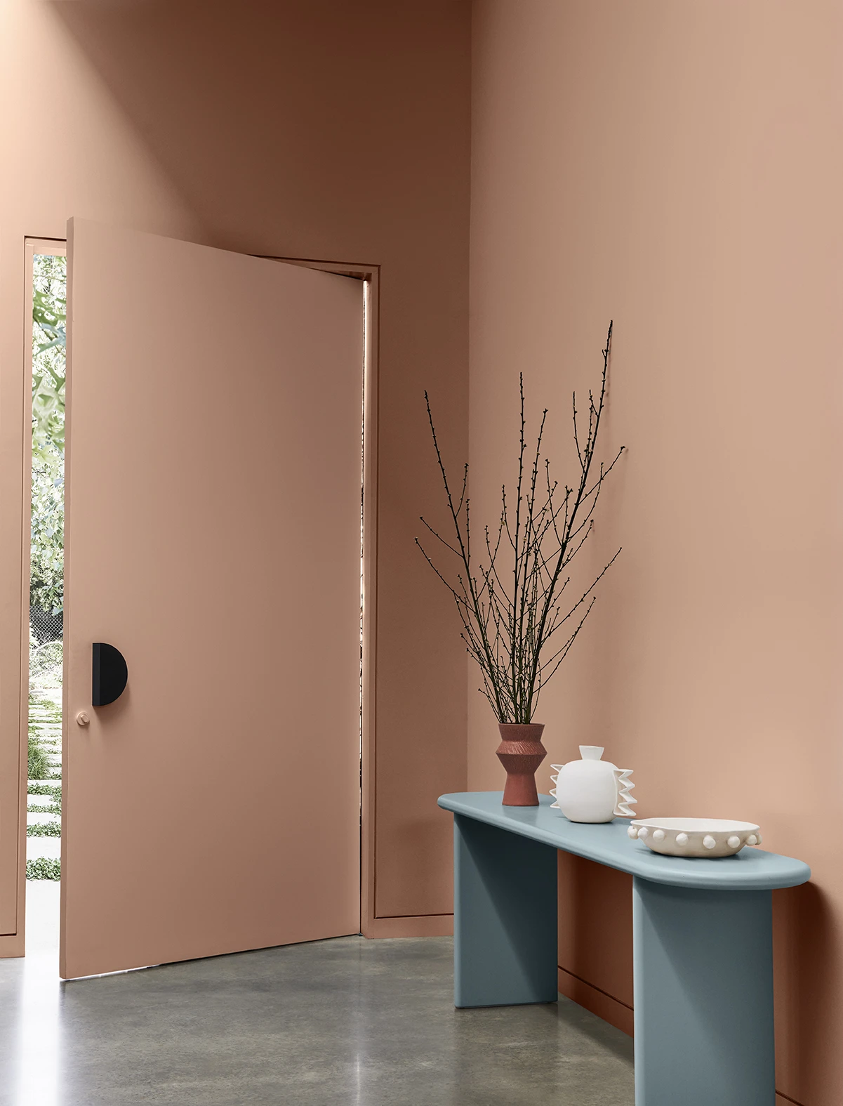 Potters Park is a soft and welcoming terracotta that can be used as either an accent colour or an all-over wall colour.  This cosy neutral pairs well with warm whites like Cardrona and Epsom as well as darker colours with warm undertones such as Terrible Billy and Waipoua Forest. 

