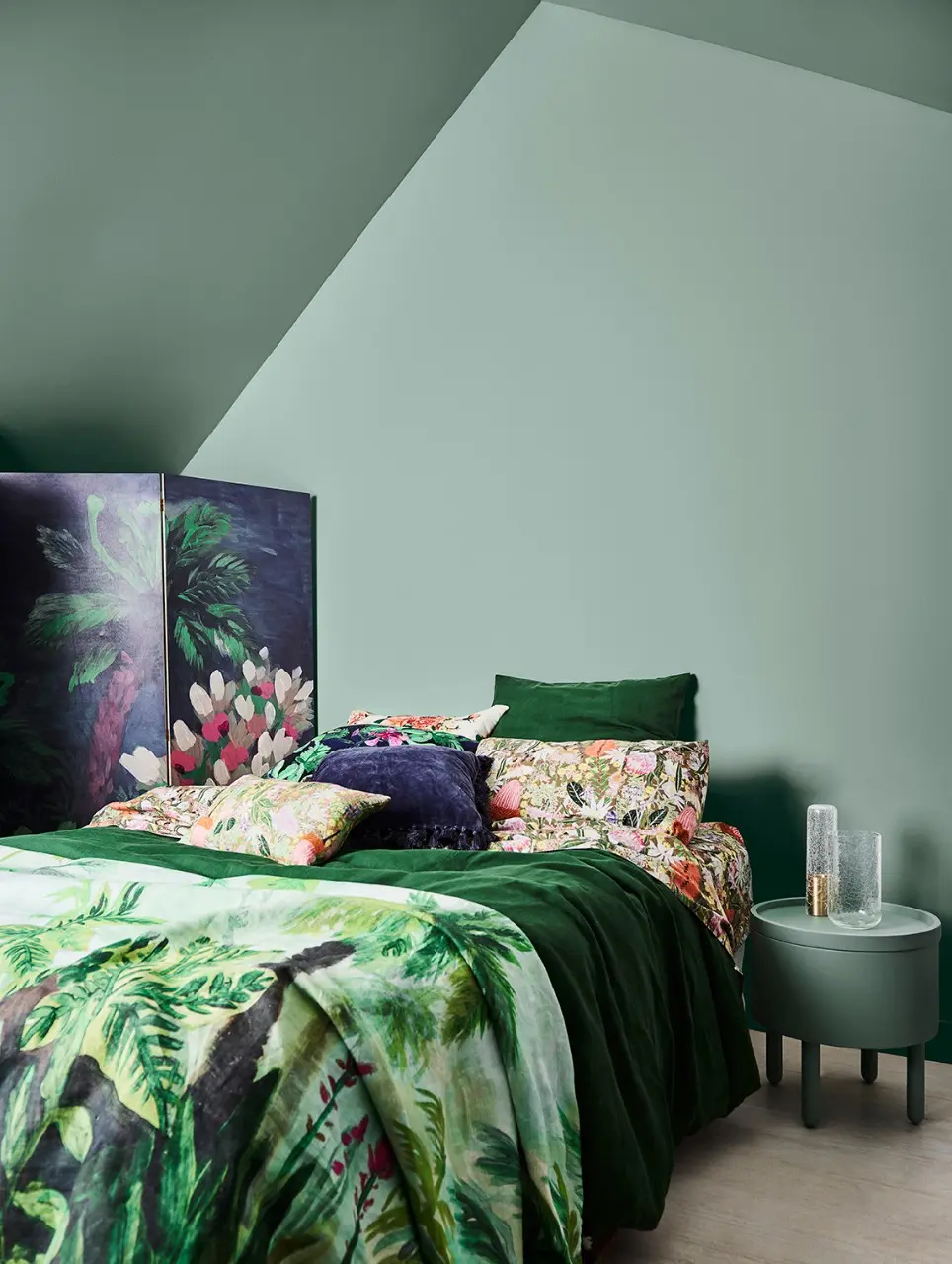 Interior bedroom green wall cultivate trends