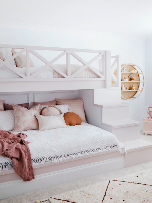 Pink bedroom, Hamptons look for renovated Sydney home