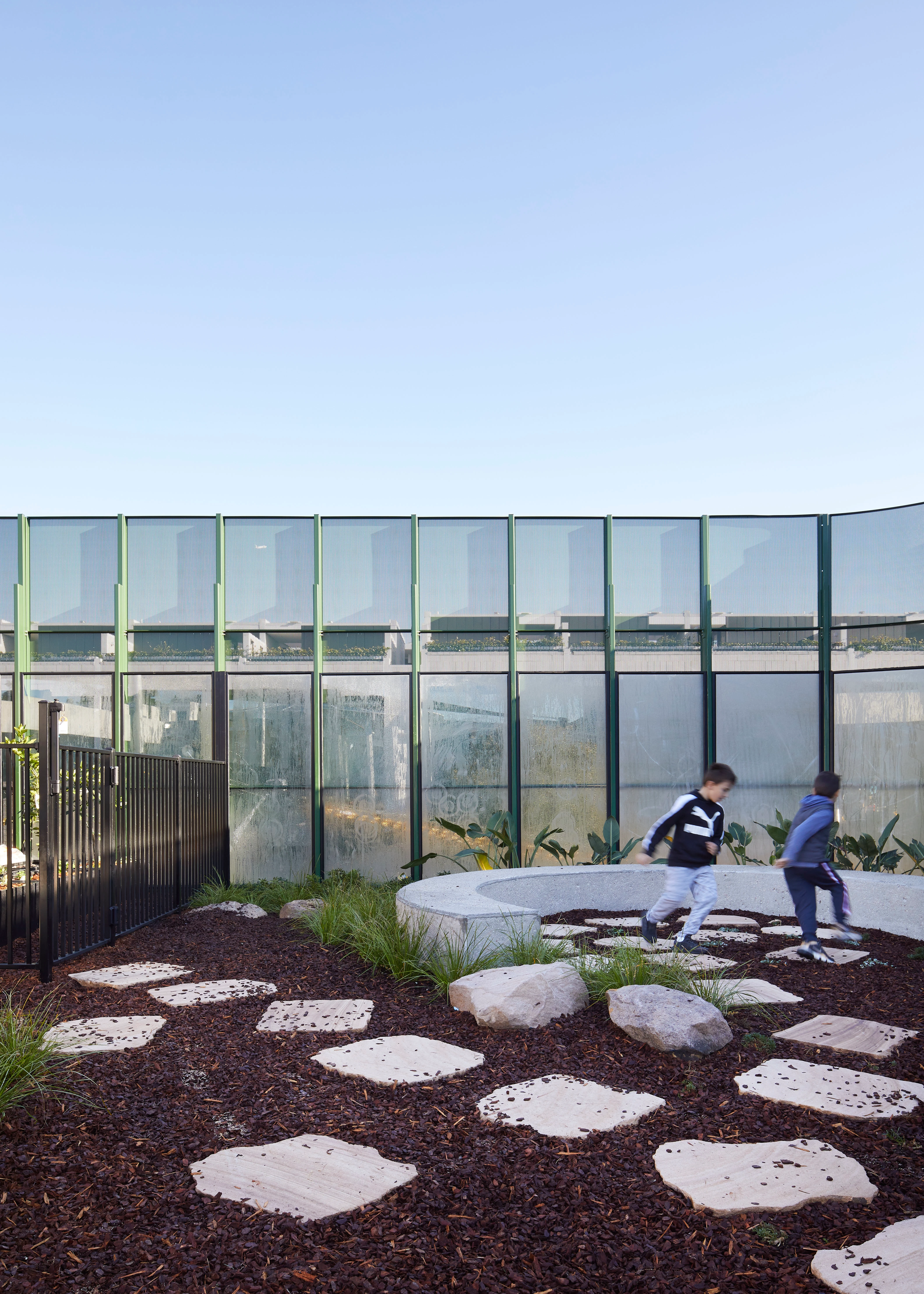 Pavers on rooftop play area