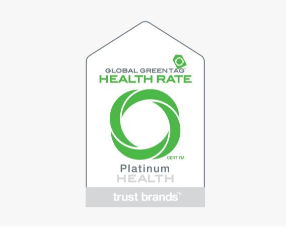 Global GreenTag™ HealthRate PlatinumHEALTH certification for UltraAir product. 