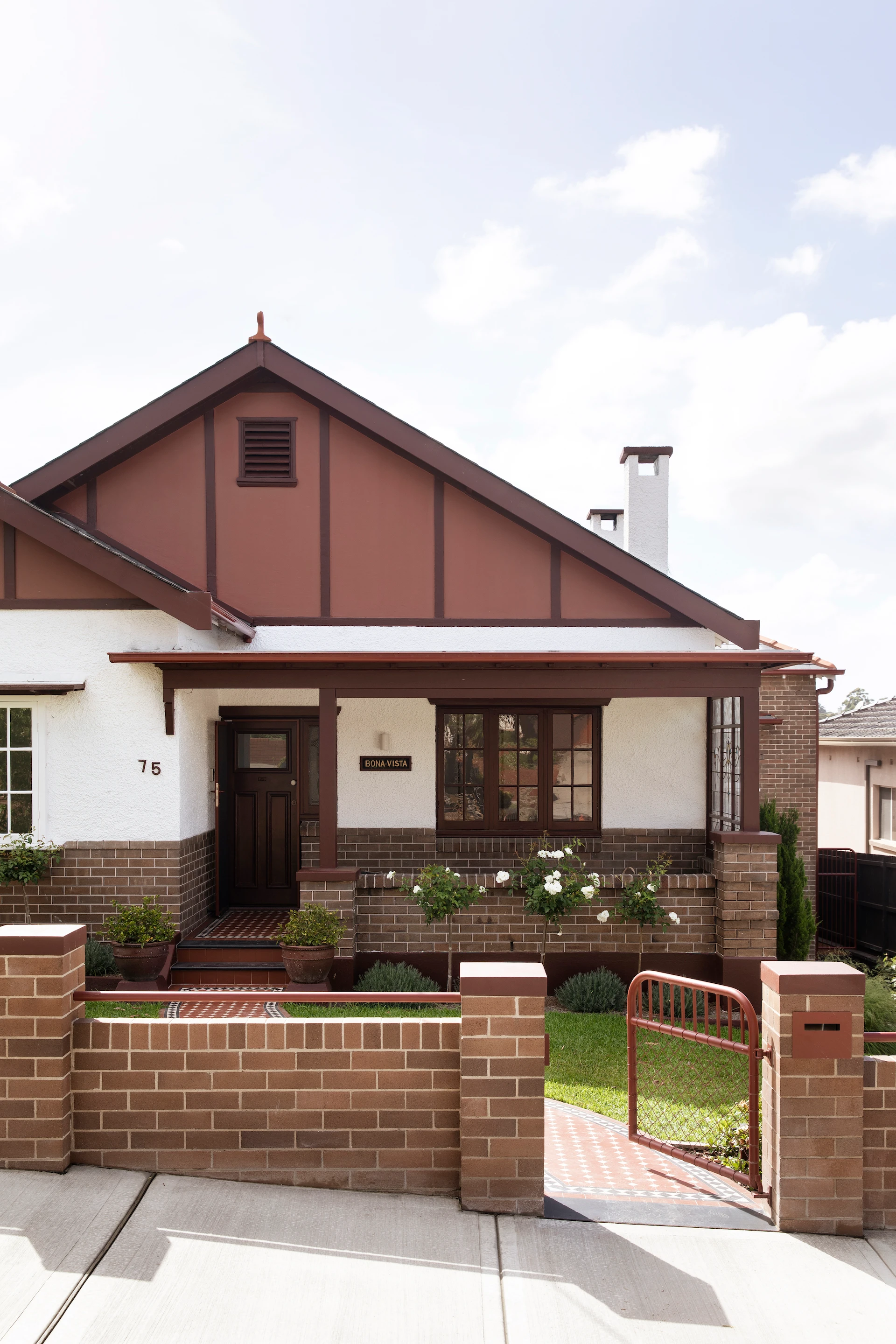 Exterior street frontage brick house