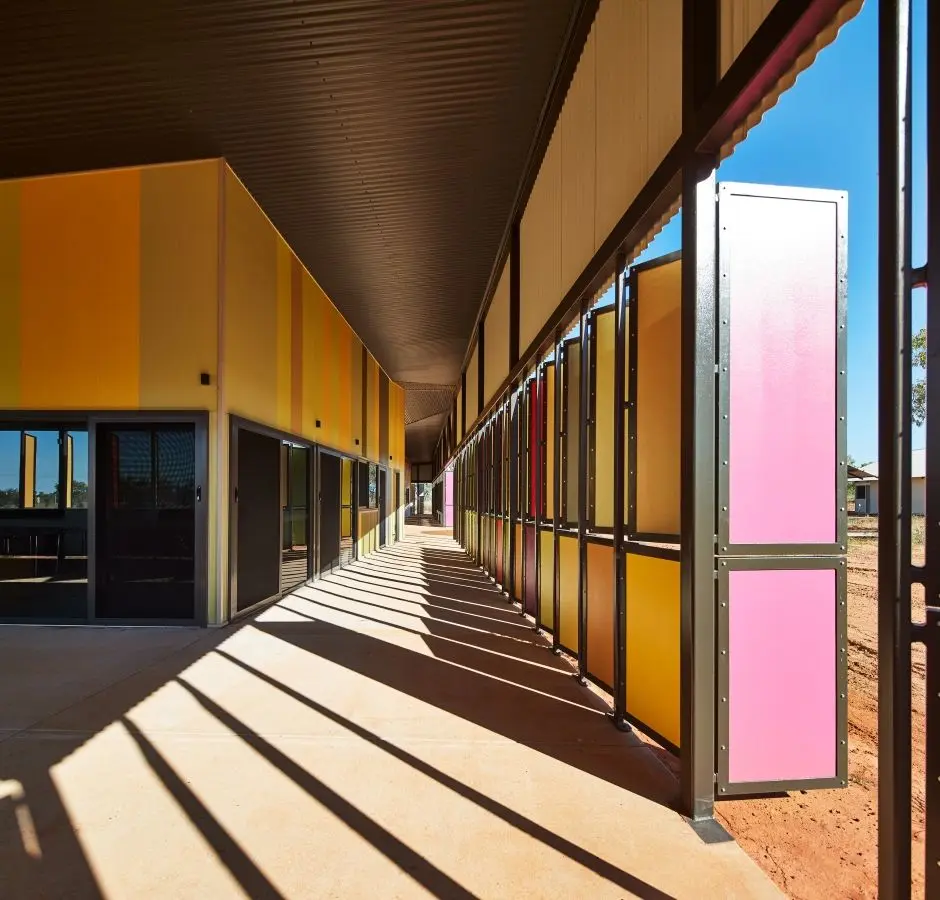 Multicoloured building in Fitzroy Crossing, outback Australia