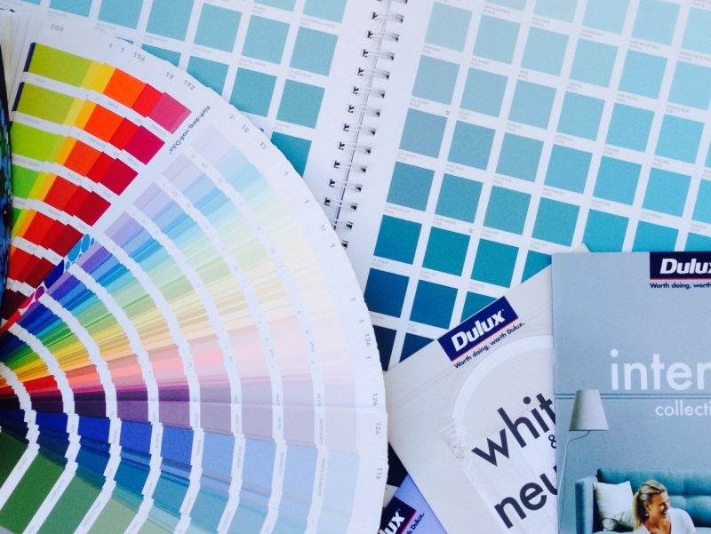 colour charts and fan card. 