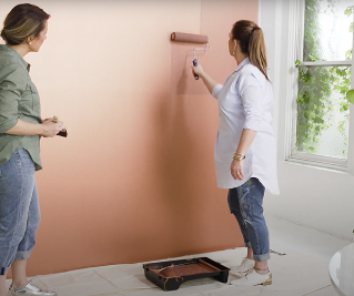 How to paint copper effect, two women painting