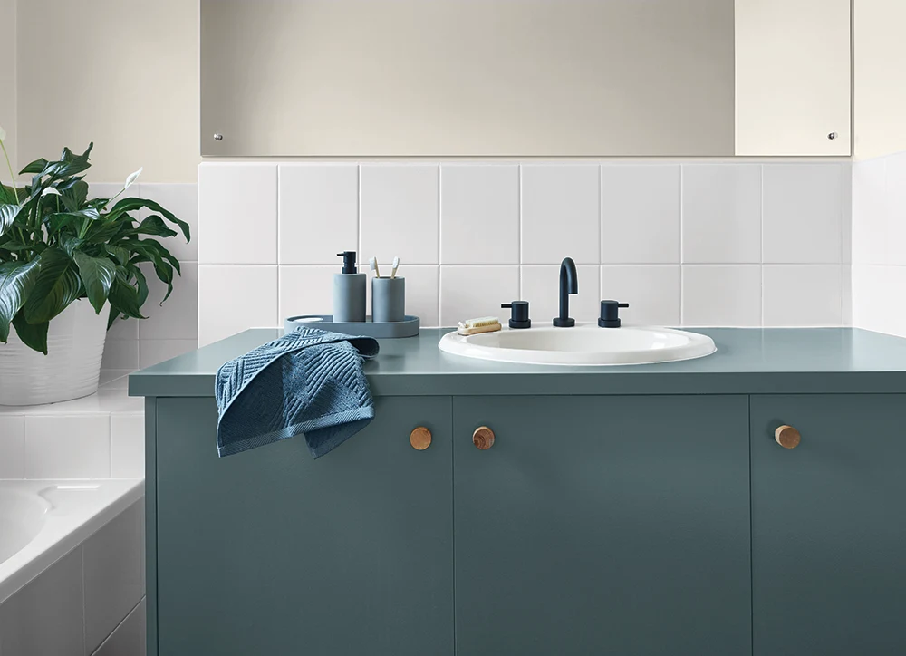Bathroom vanity featuring Dulux Renovation Range