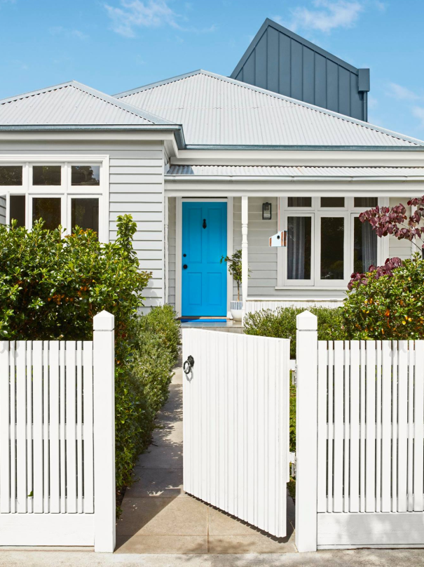 Popular grey weatherboard house