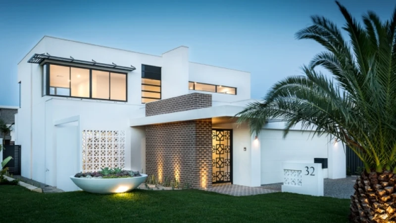 White double storey post-modern house