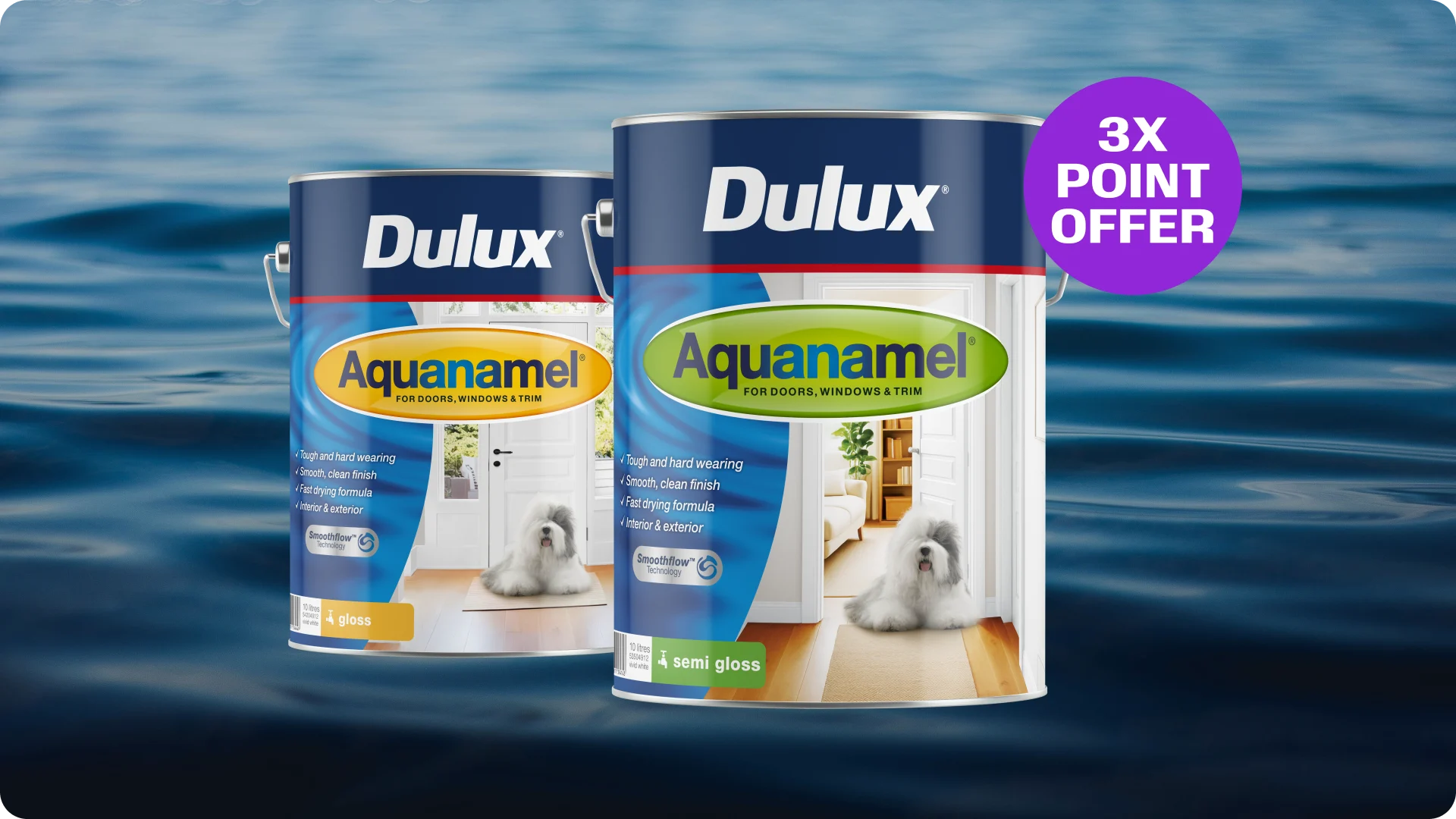 September Rewards offer 3 times points Dulux Aquanamel