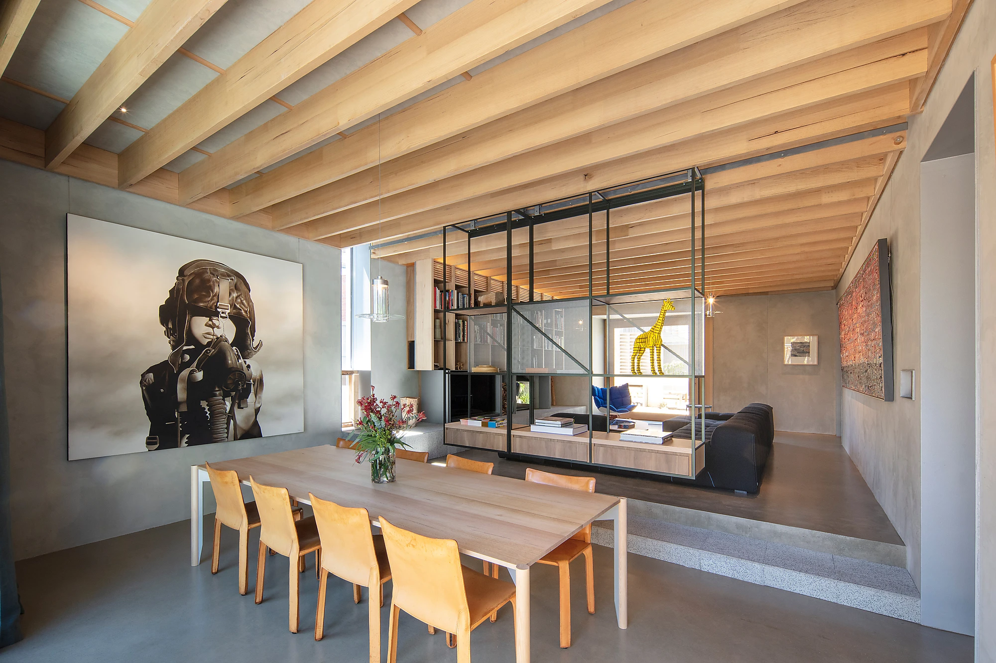 Timber and grey dining room
