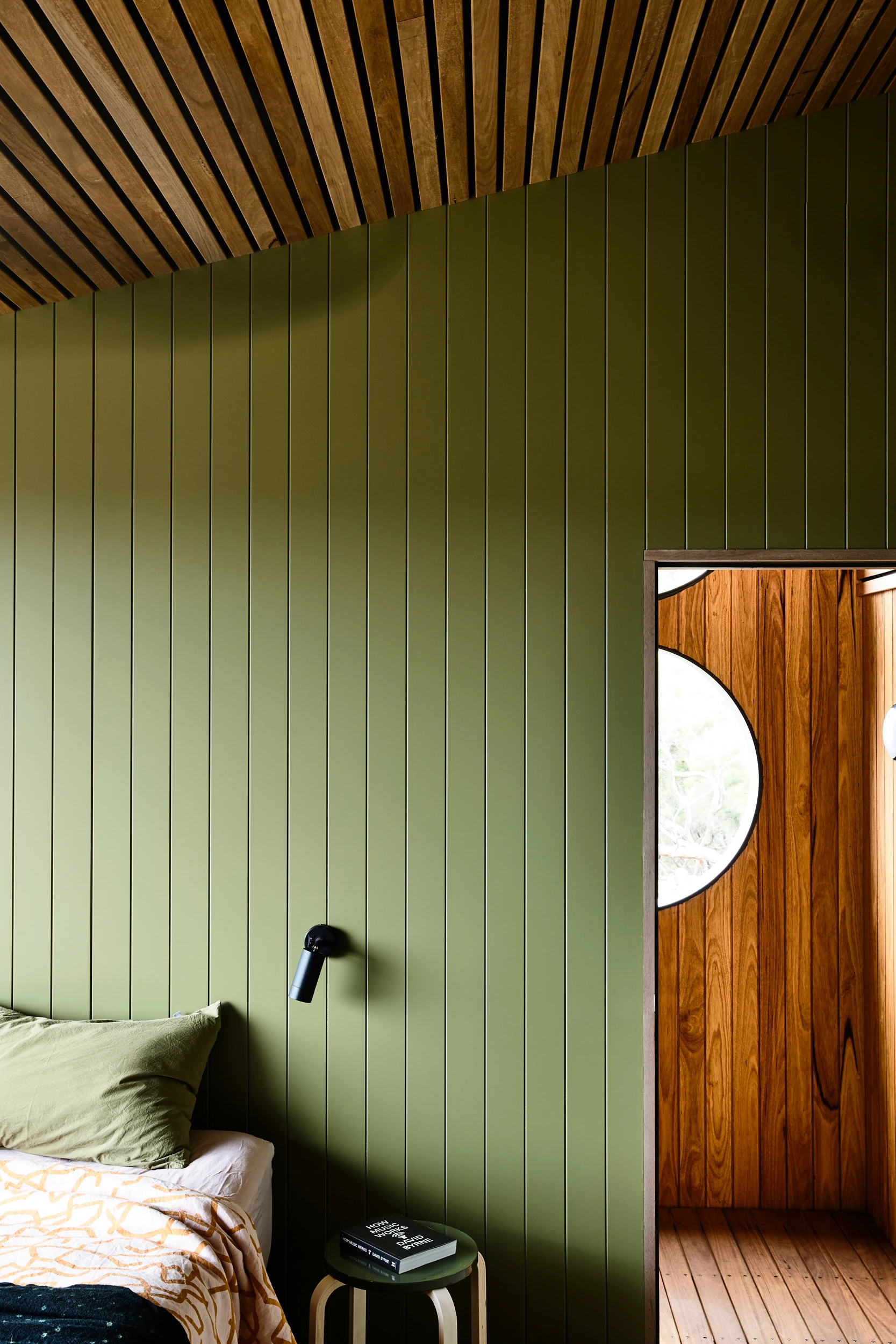 Green timber bedroom 
