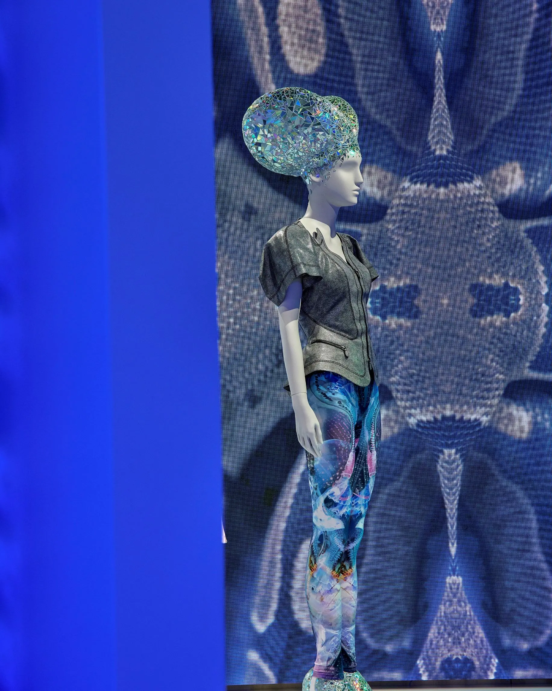 NGV Alexander McQueen blue futuristic mannequin