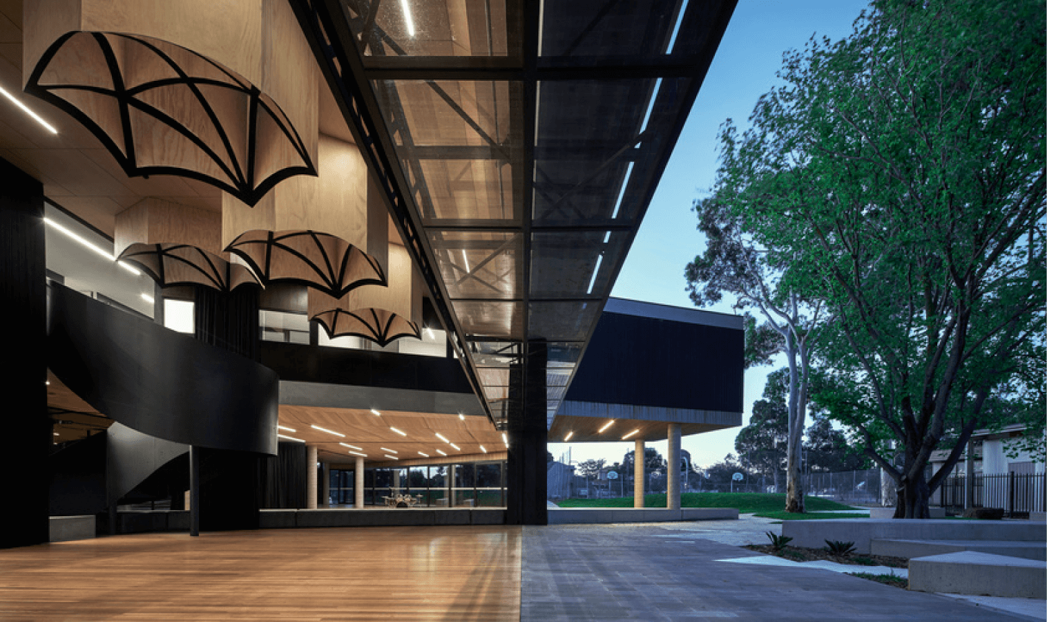 Shared indoor and outdoor space at high school