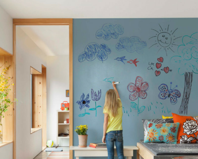 Writable Paint turns Walls into Easy Dry-Erase Whiteboards