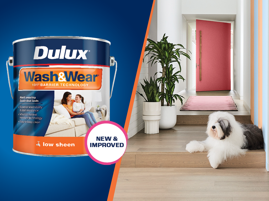 Dulux colours featured: Lexicon® Quarter, Pink Chi, Paper Brown, Breezy Half