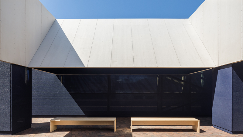 Modern building with floor to ceiling windows