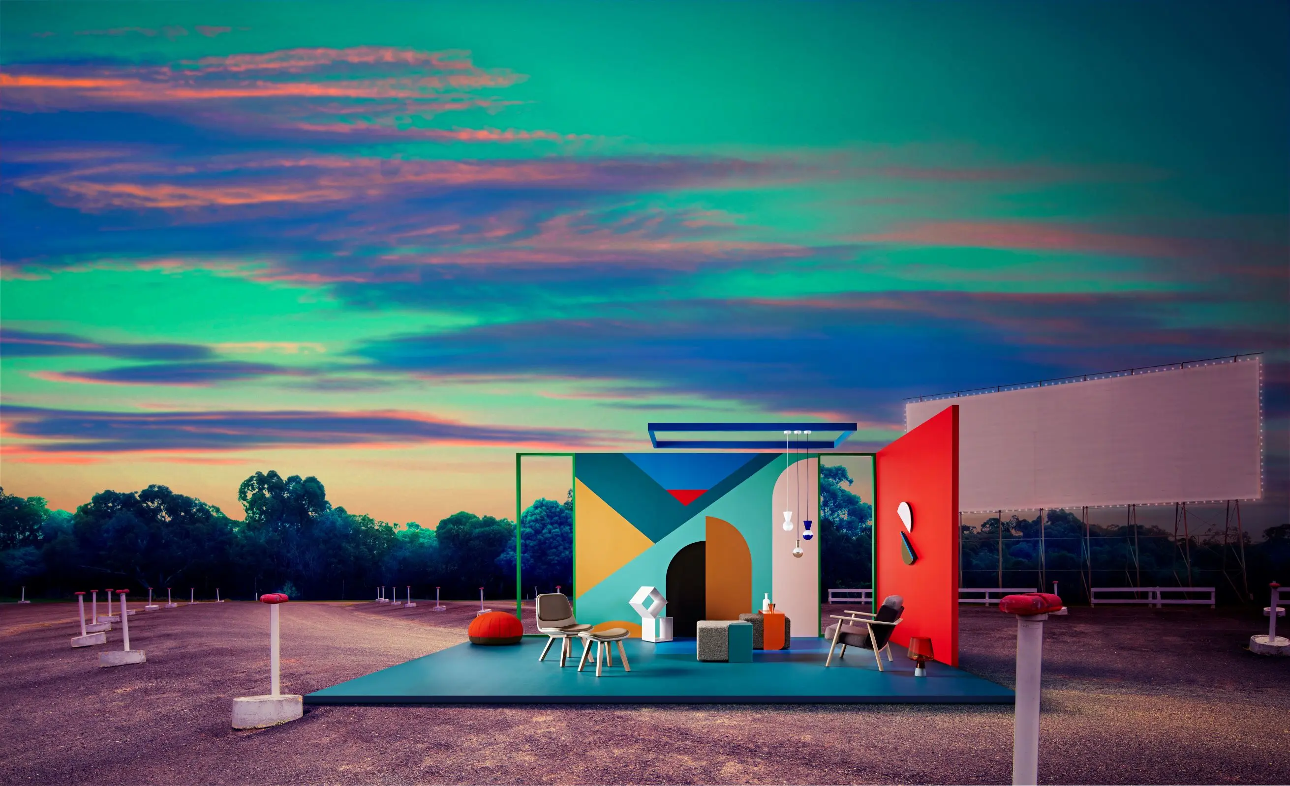 colourful drive-in movie site