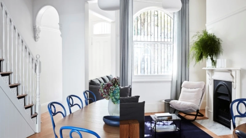 White living and dining area 