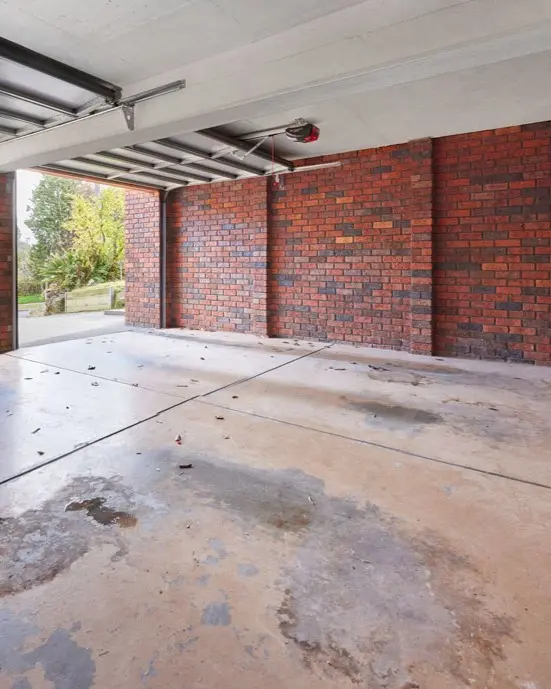 Worn and grotty garage floor