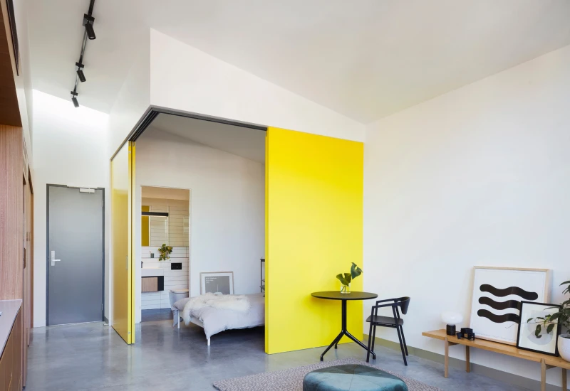 yellow and white apartment