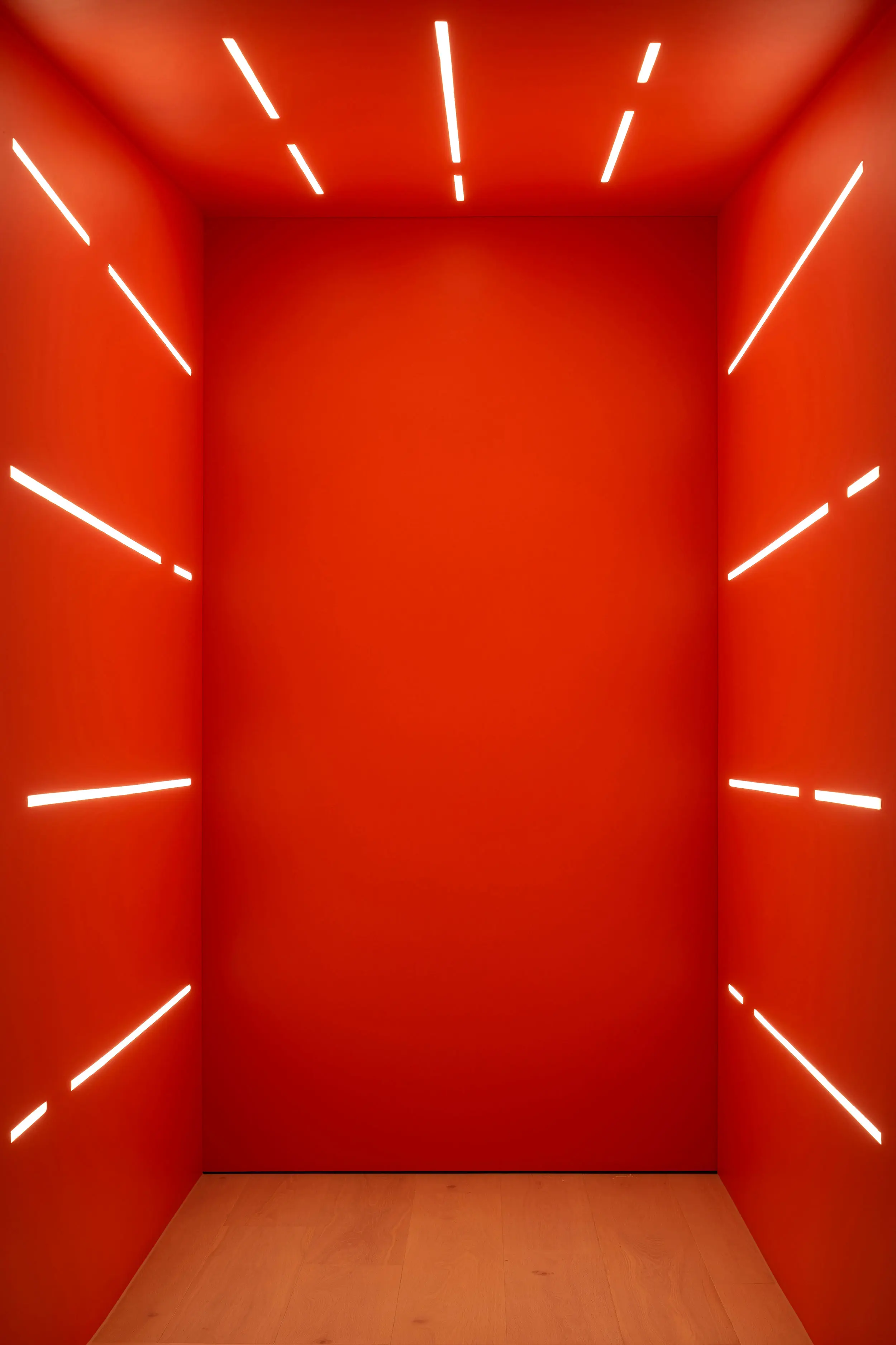 White light strips in orange-red box