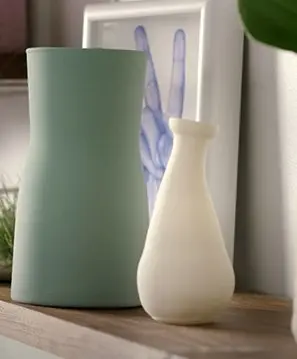 Chalky finish vases.