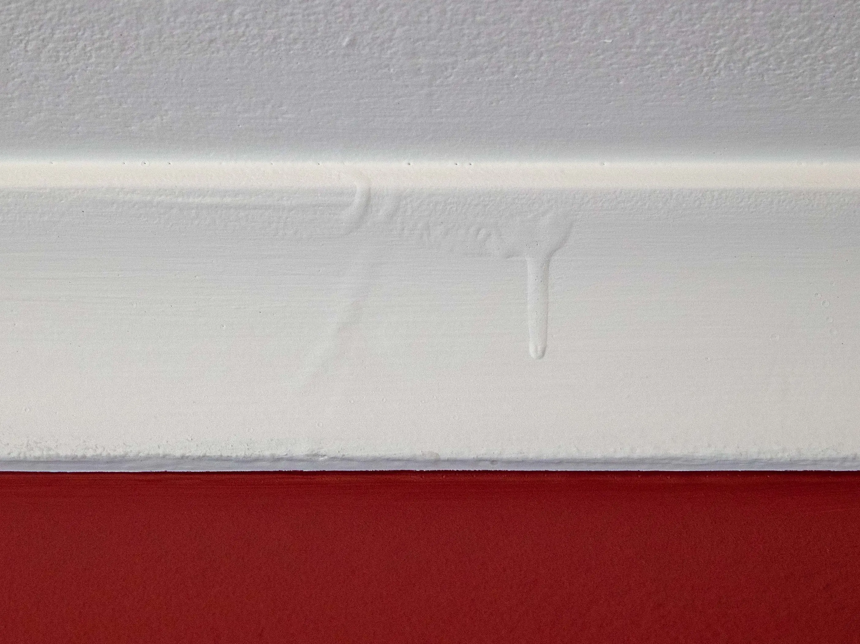 Sagging paint example on a door
