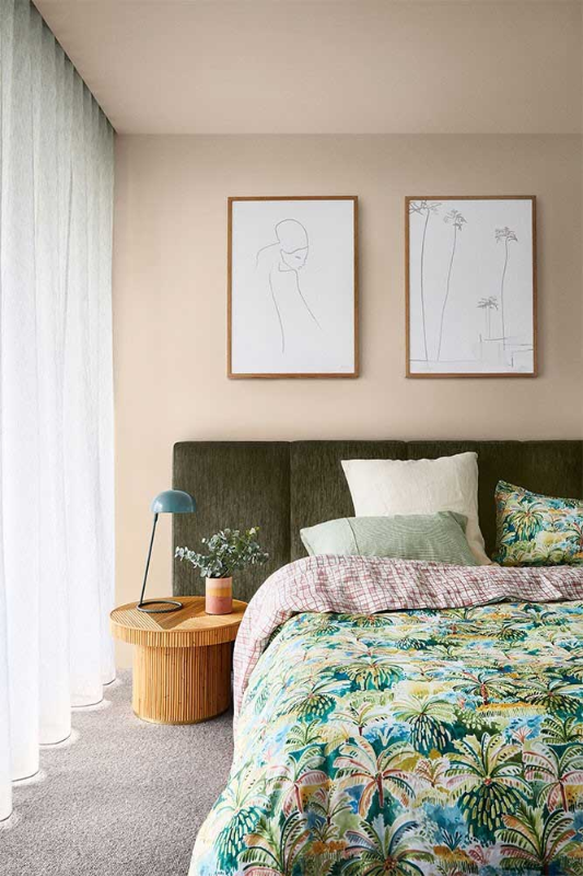A warm beige with a subtle apricot undertone makes Skip To perfect for bedrooms and cooler rooms in the home.
