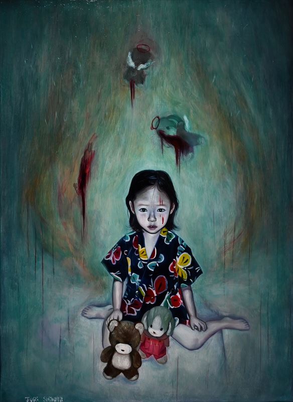 絵画　「chaleur」シリーズ 柴田樹里 「堕ちる天國、誘惑する地獄」 （みうらじろうギャラリー