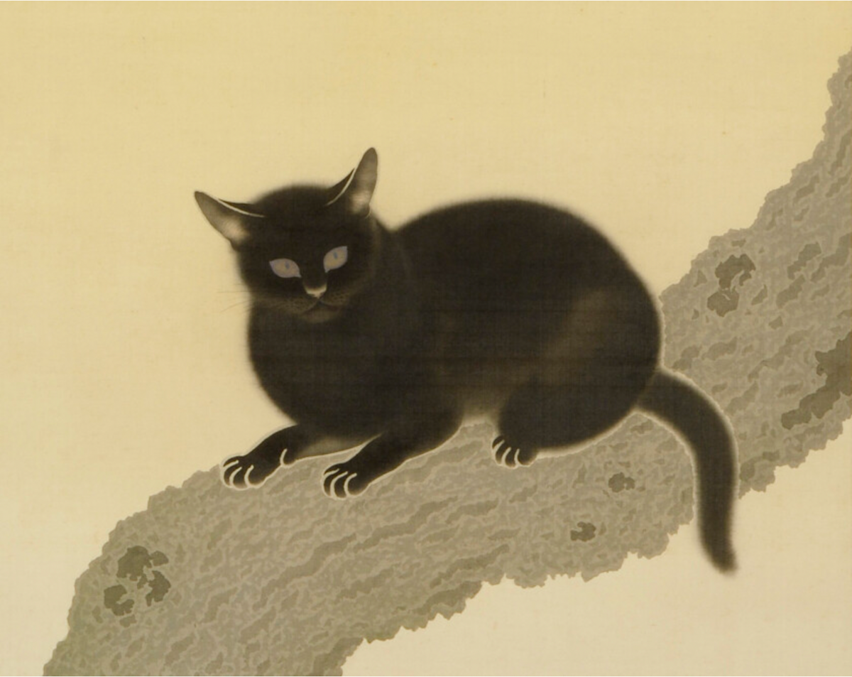 日本の名画 菱田春草 黒き猫（くろきねこ） __________2024-10-10_17.19.03.