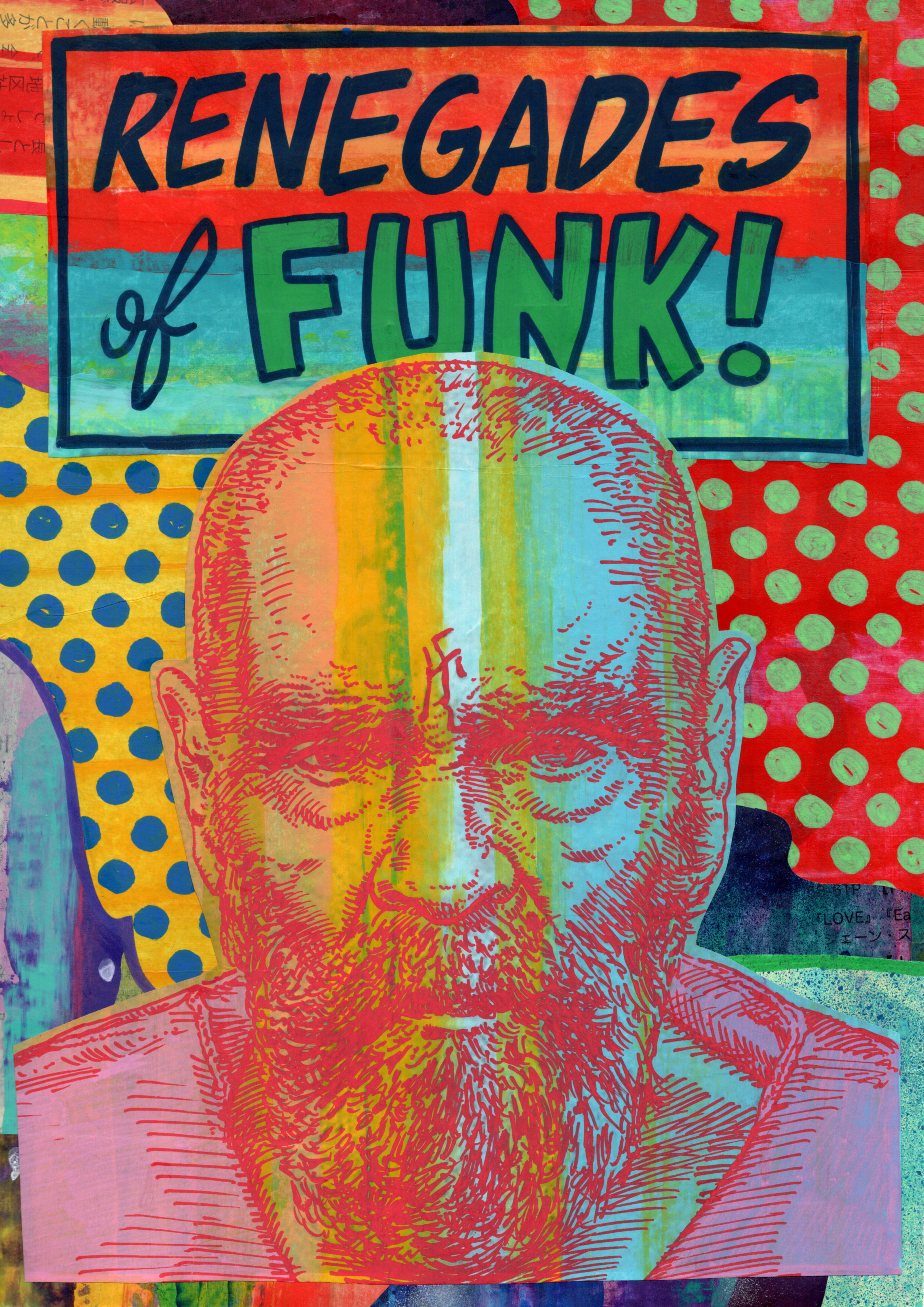 2枚セット　Work of Mosaic Art 濱口健A1 Poster Ken Hamaguchi solo exhibition “HEAVY METAL MANIAC” |