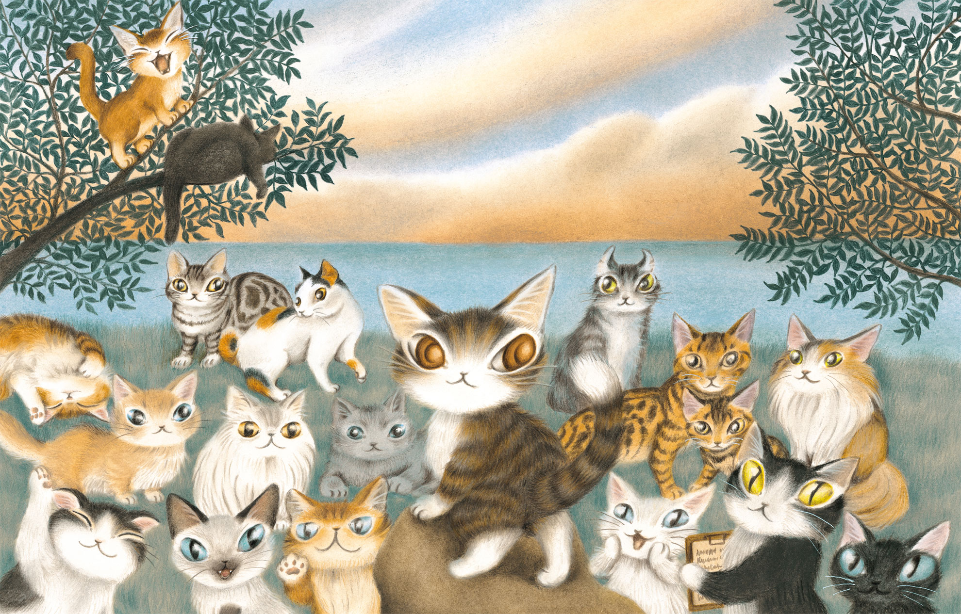 送料無料安い希少激レア猫のダヤン 40周年 原画展限定 アートスクエアワンピース 新品 ワンピース