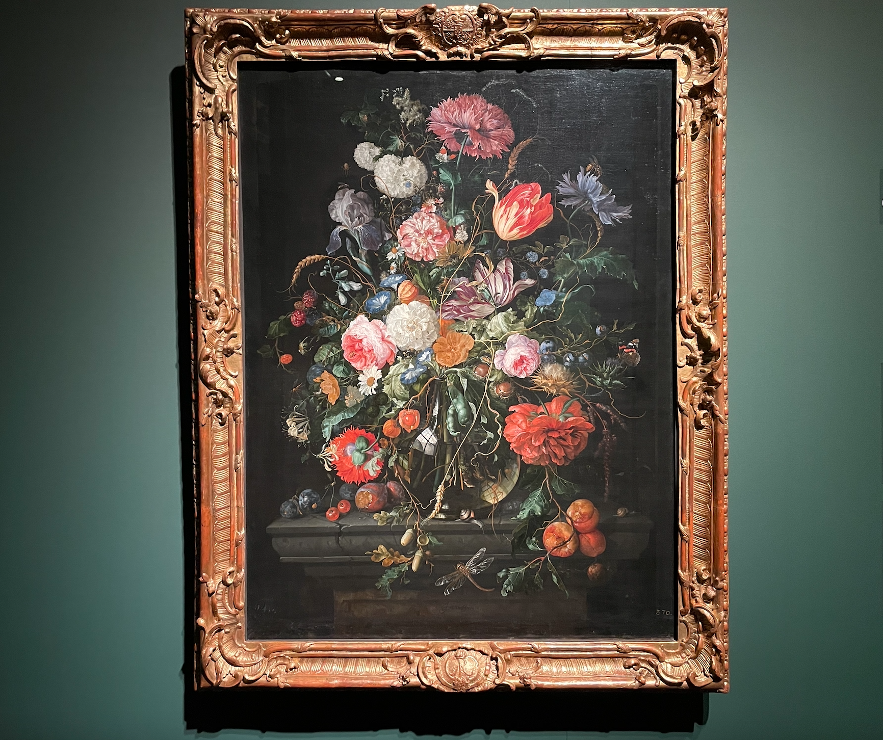 絵画　油彩　ヘーム　花と果物