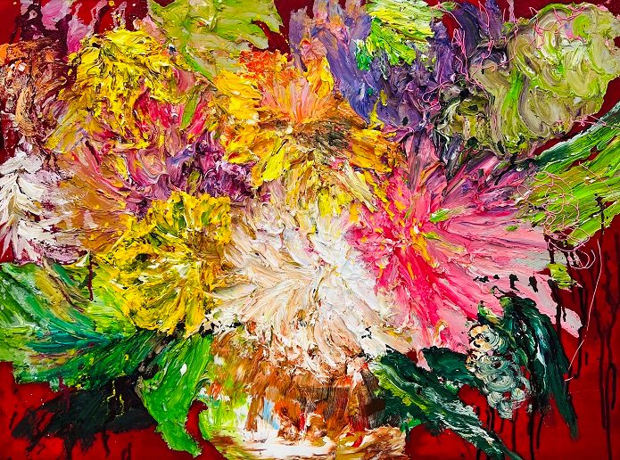 杉田陽平　「小さな、小さな、火の鳥」2008制作　油彩画 杉田陽平 個展「曇り空の中に、どこまでも鮮やかな色を探して