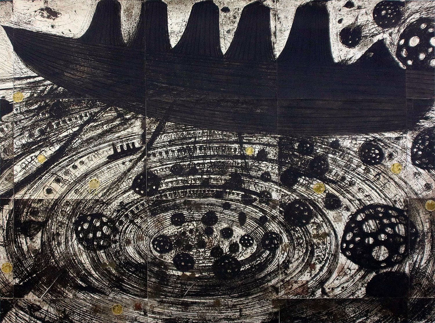山口啓介】 銅版画 / エッチング 「水門 高速道」査定 鑑定 買取