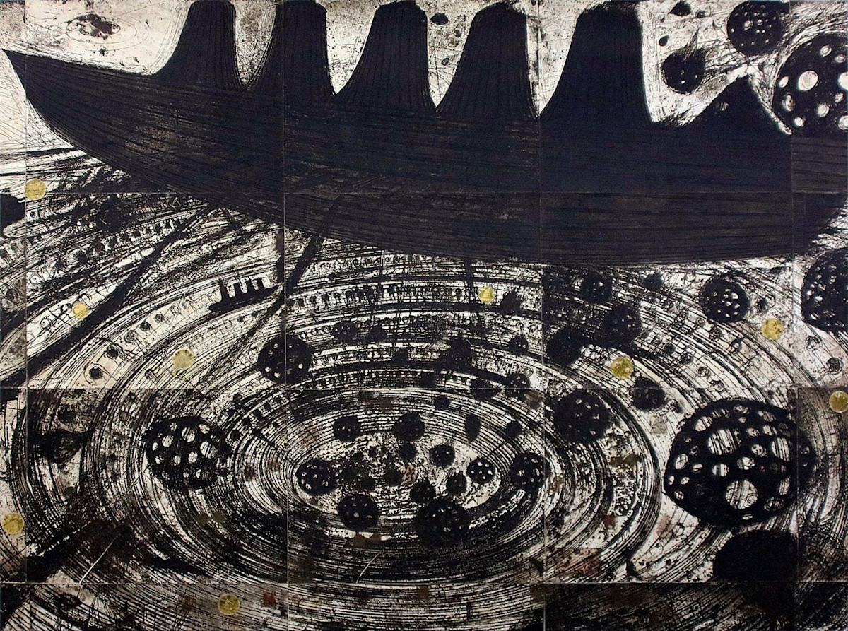 山口啓介 エッチング 版画作品 「水門 