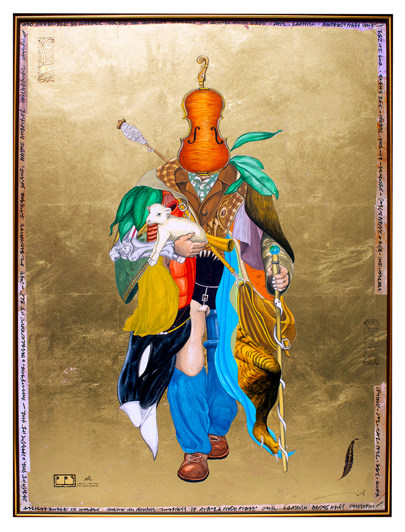 激レア】絵画 油絵 ピエロ 武田米生 ポカラ展 真作 本物 激レア】絵画