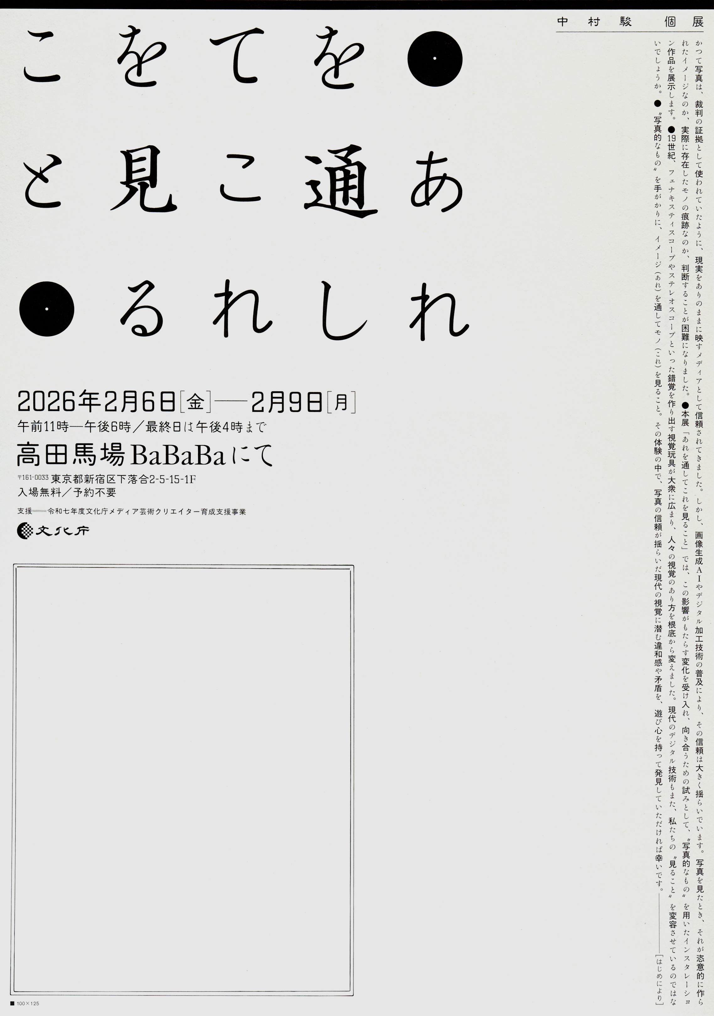 中村駿 「あれを通してこれを見ること」 （BaBaBa） ｜Tokyo Art Beat