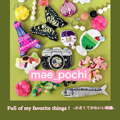 M me eme cutest刺繍フーディー mae_pochi 「Full of my favorite things ! -小さくてかわいい