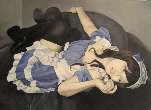 真作　油絵　個展　展示作品　安田梓 オタ日和　美人画　直筆　コスプレ 2008_AB33?w=1200