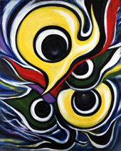 岡本太郎 木版画 眼