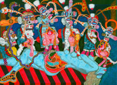 平賀 敬、五人の怒れる蕩児、希少な額装用画集より、美品、新品額装付 カタログ詳細（落札結果）｜SBIアートオークション